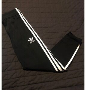 Adidas Track Pants 3-Stripe Joggers Athletic Casual Black White Kids